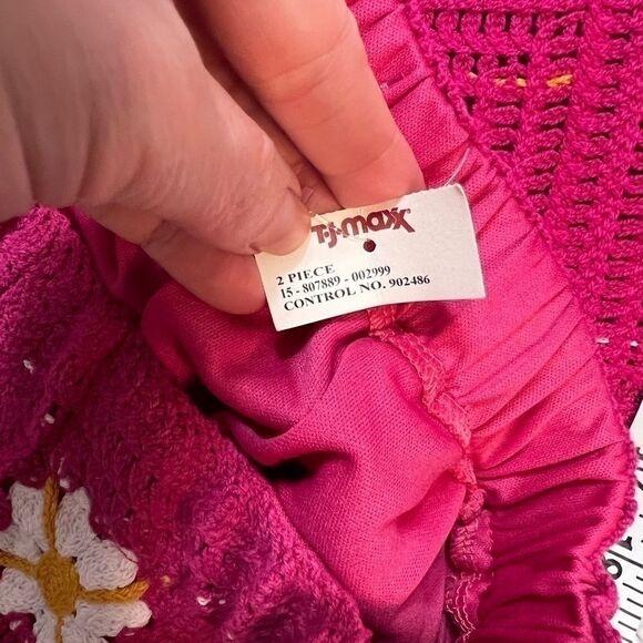 Rebellion pink floral crochet tank and skirt set small nwt - Picture 7 of 10